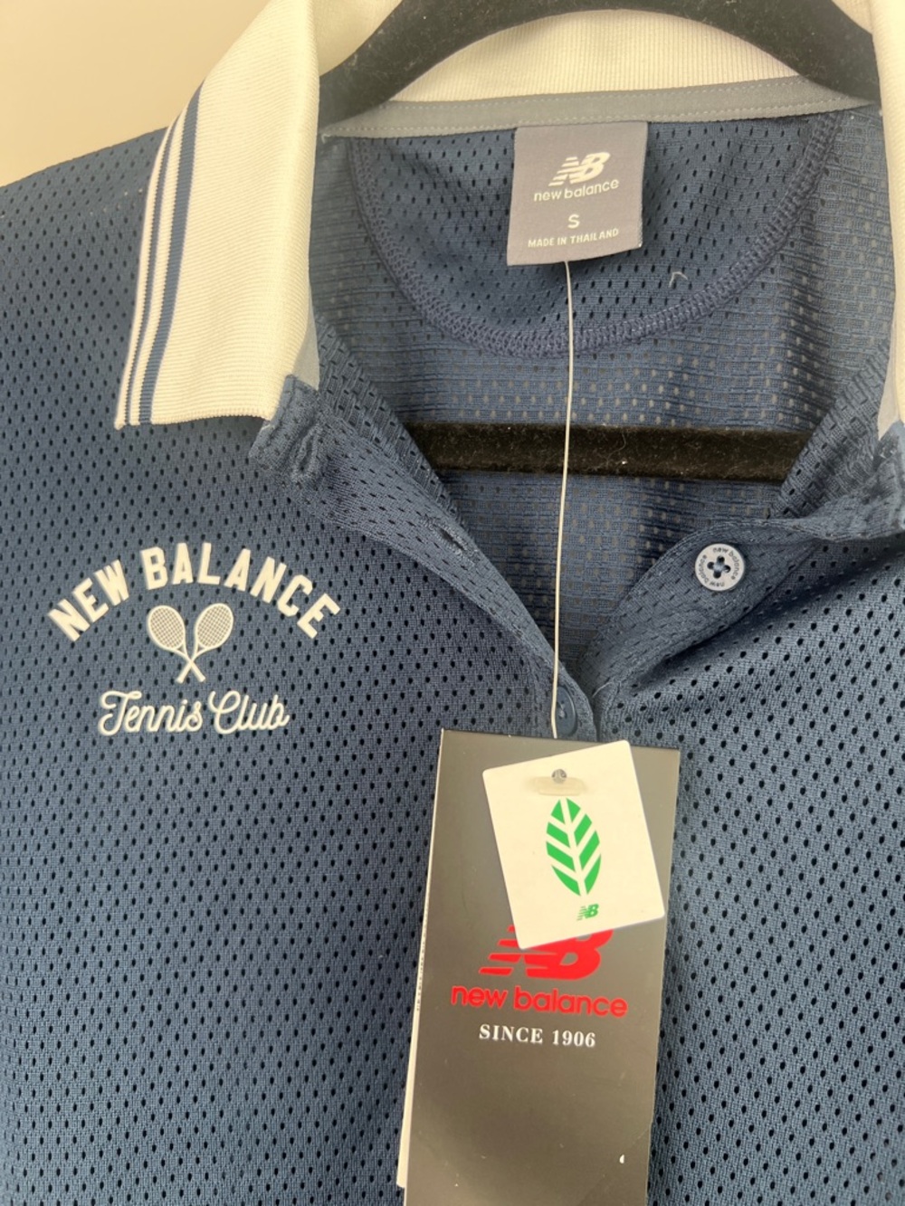 New Balance Navy Polo with White Trim - Picture 2 of 2